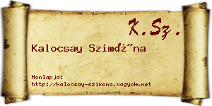 Kalocsay Szimóna névjegykártya